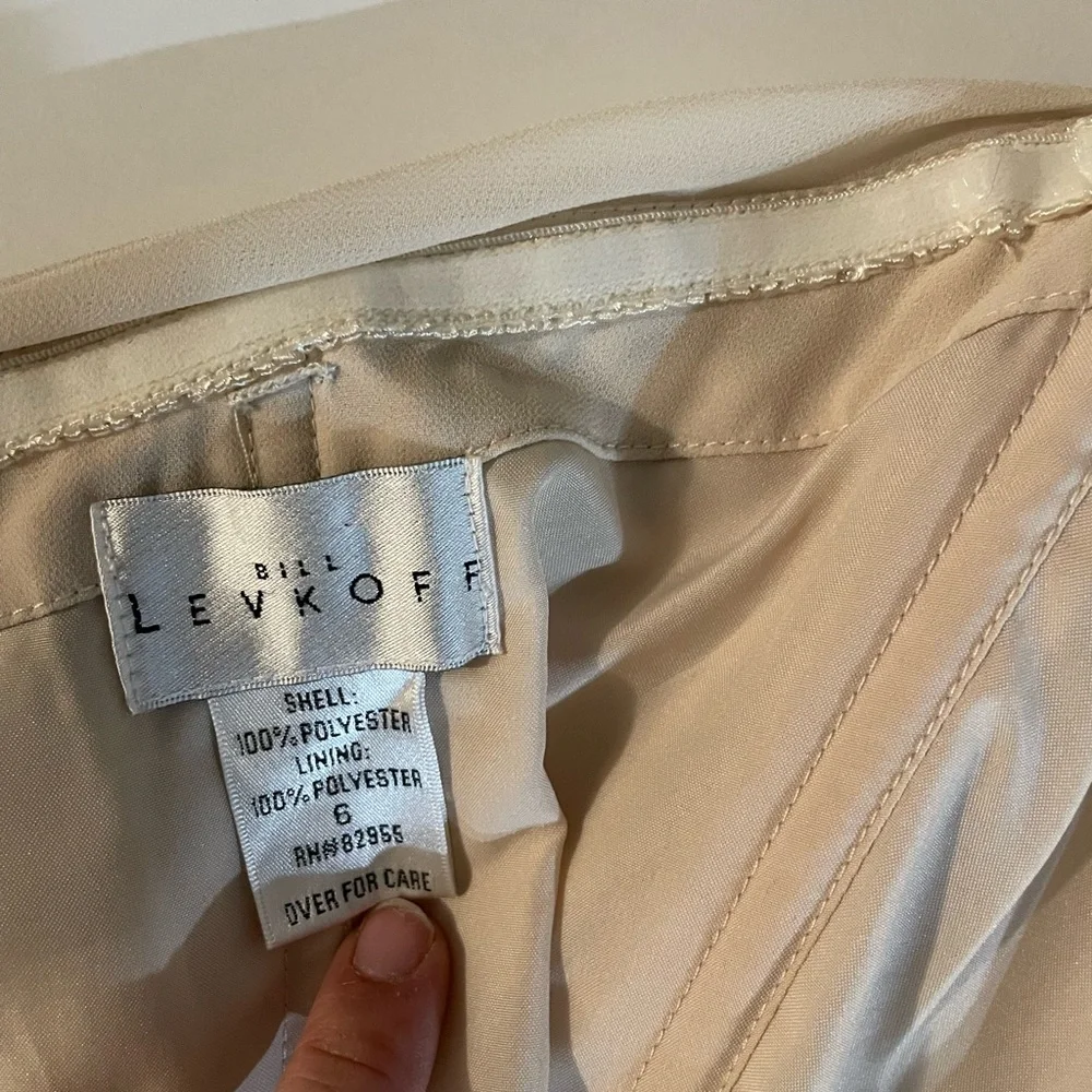 Bill Levkoff Cream Strapless Formal Dress - Picture 5 of 7
